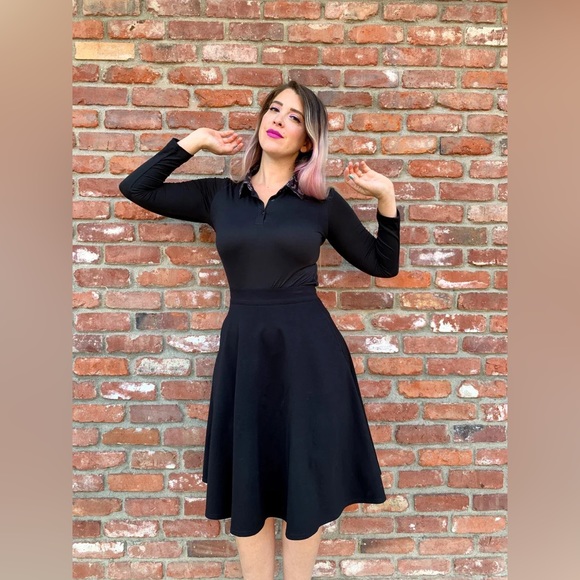 RETROLICIOUS 2xl bats collar tunic top Halloween goth witchy - Picture 12 of 12